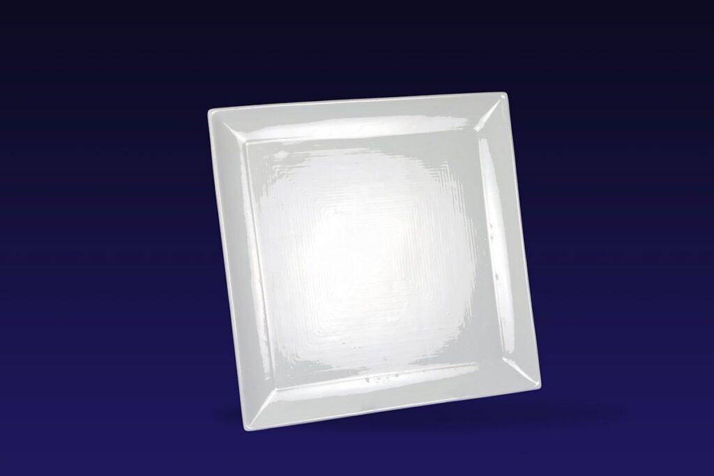 Square Dinner Plate 26cm – Ribbed
